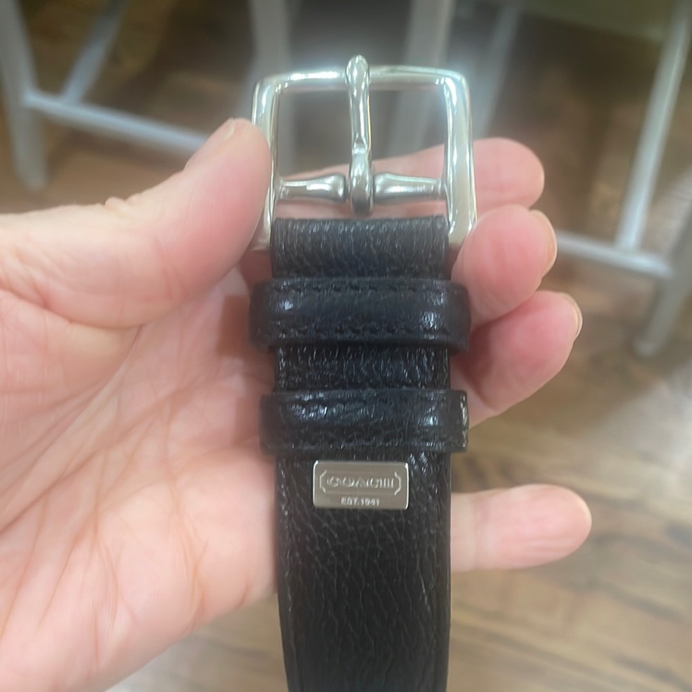 Coach black leather belt. Size 38
